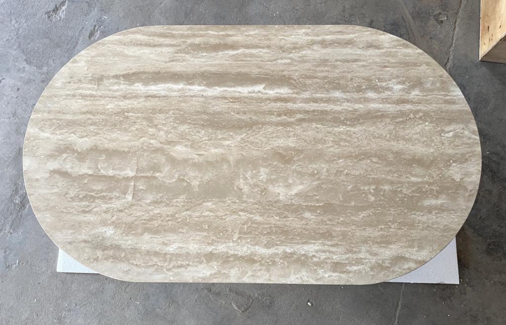 Roman Long oval Travertine Table